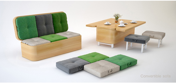 Convertible Sofa & Table Set